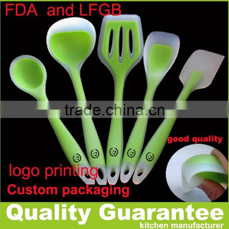 2016 new amazon hot selling heat resistant non-stick silicone kitchen utensil set -cooking tools set-silicone utensil set