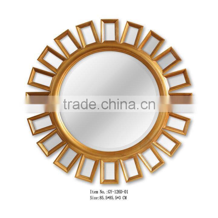 Decorative round polyresin framed mirror FA-056P-01