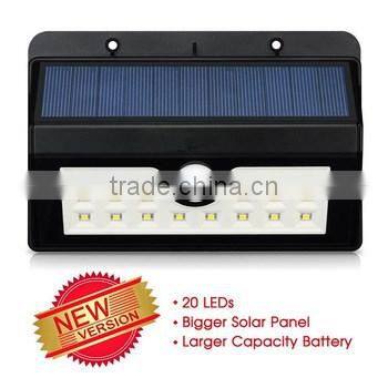 High quality power outdoor led solar motion sensor light with solar panel