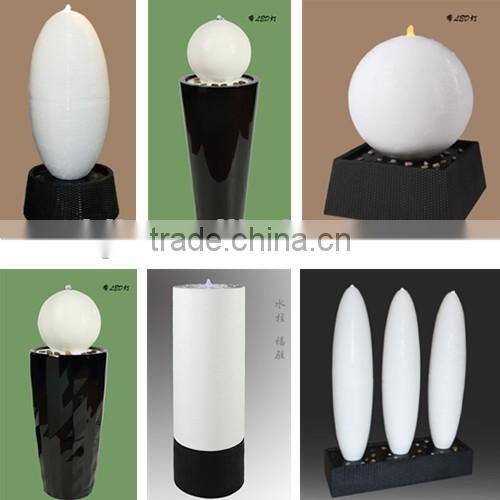 fiber glass vase water fountain with led light
