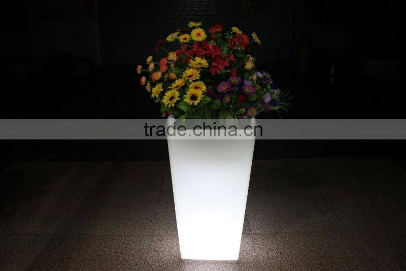 Led lighted flower pots plastic flower vase home decoration pots
