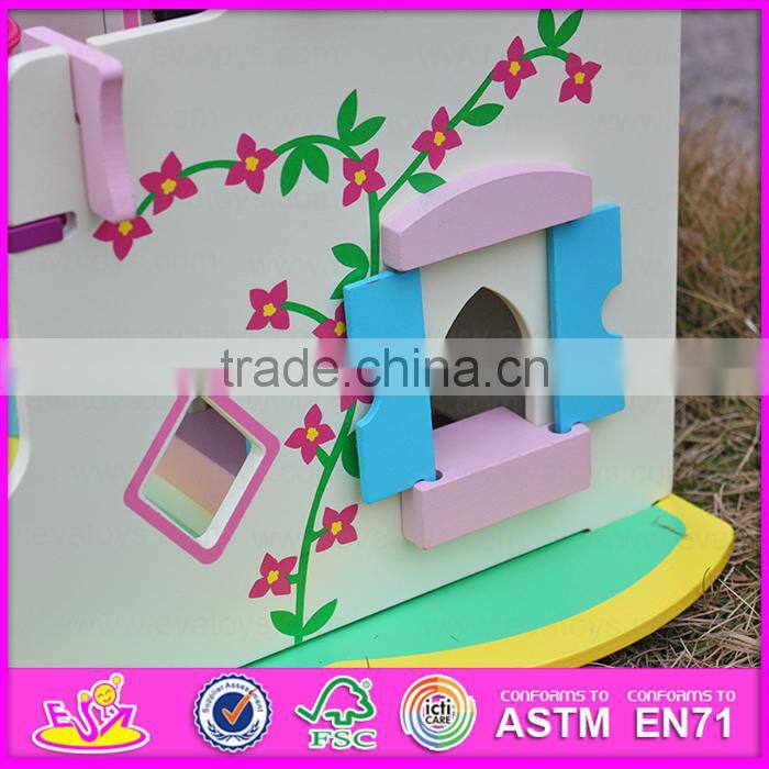 Top fashion kids pretend indoor wooden castle W06A001-S
