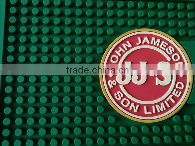 No MOQ cheap price custom anti-slip beer 3d pvc bar mat