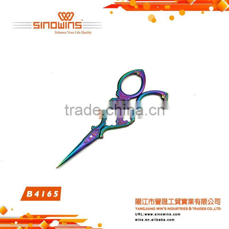 B4165 Super Design and Practical Stainless Steel Beauty Scissors with Colorful Titanium Plated
