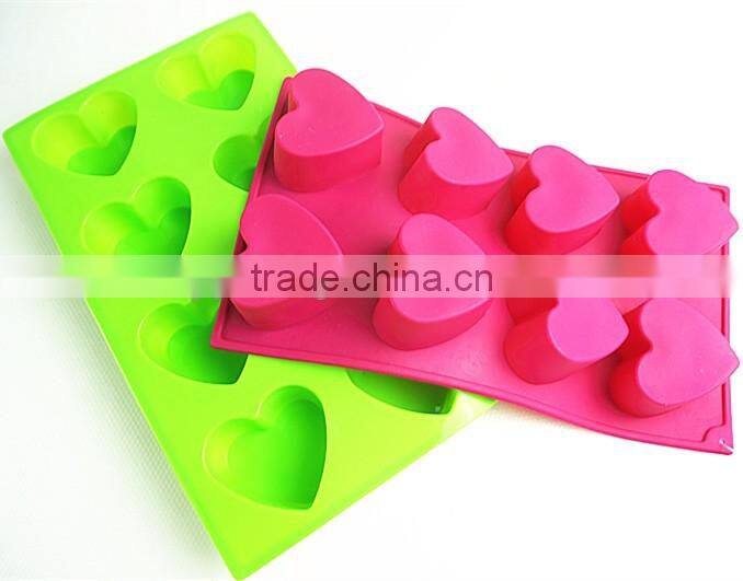 10114 8 pcs hearts Shape Silicone Cake Mold