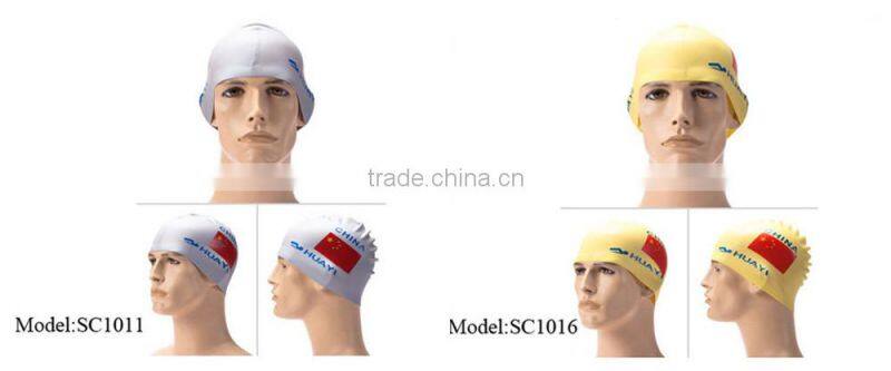 silicone scupltural Spa Newly National Flag swimmimg cap