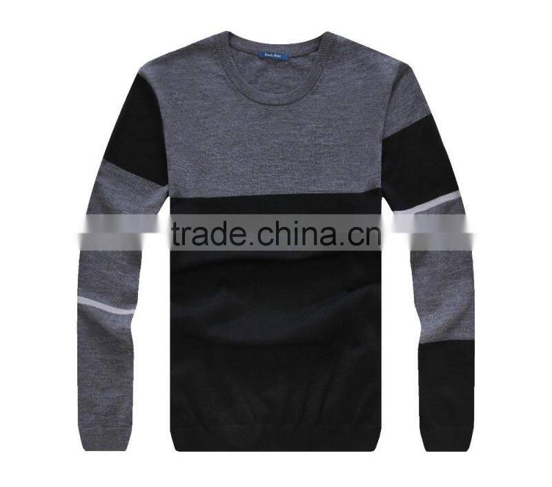 men latest design color combination wool knit sweater
