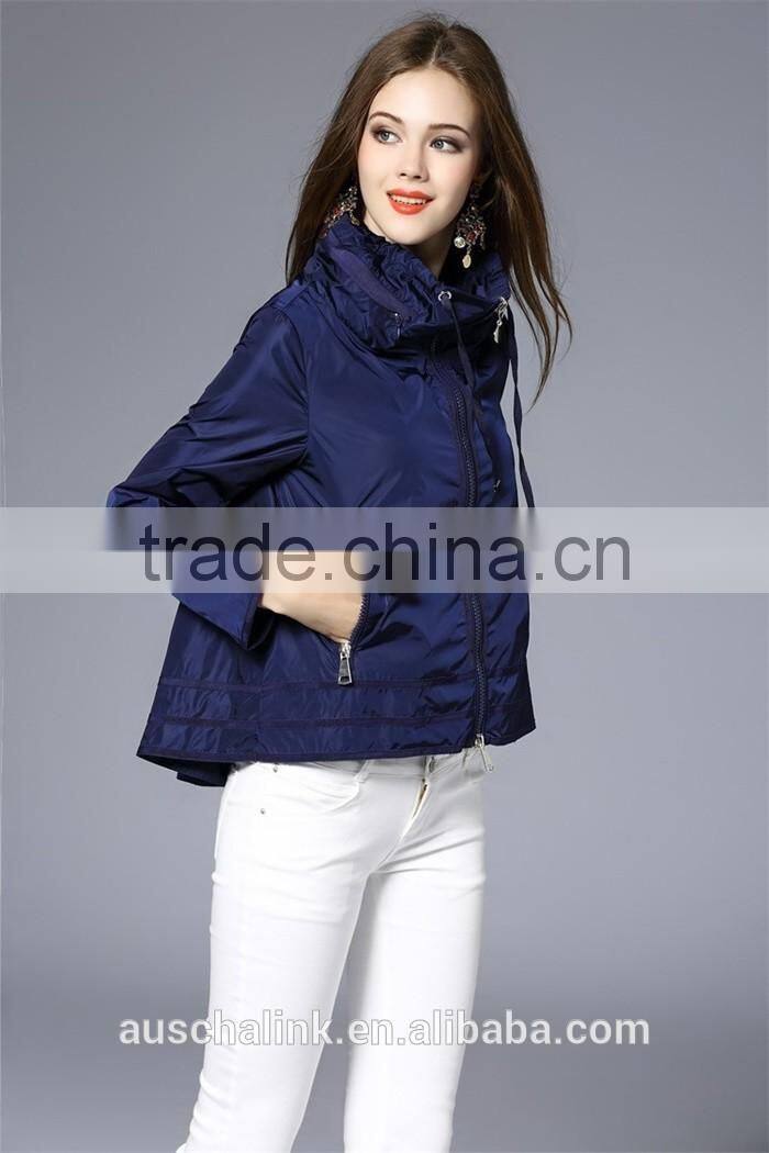 new style custom army green and navy nylon hoodie jacket cheap price