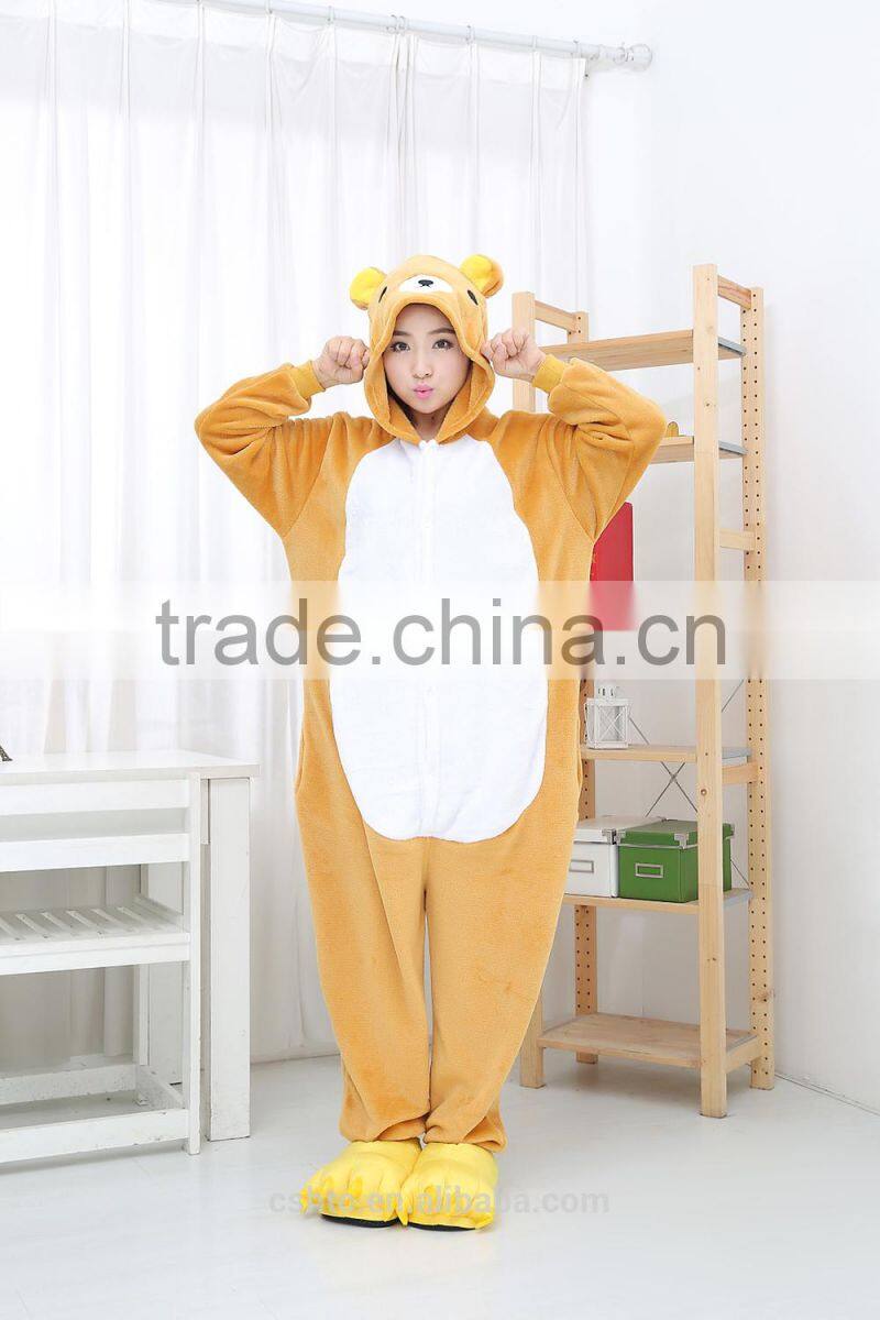flannel cartoon adult animal jumpsuit animal pajamas jumpsuit bear wennie design