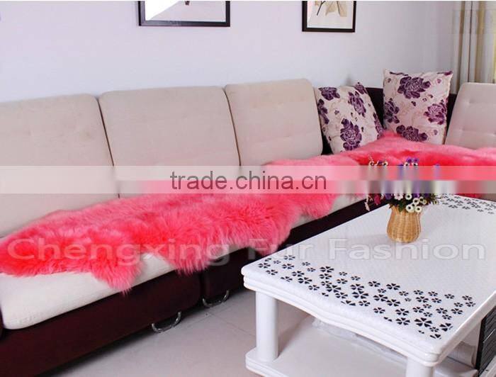 CX-D-112 Real Lamb Sheepskin Fur Wool Throw Blanket Fur Rug