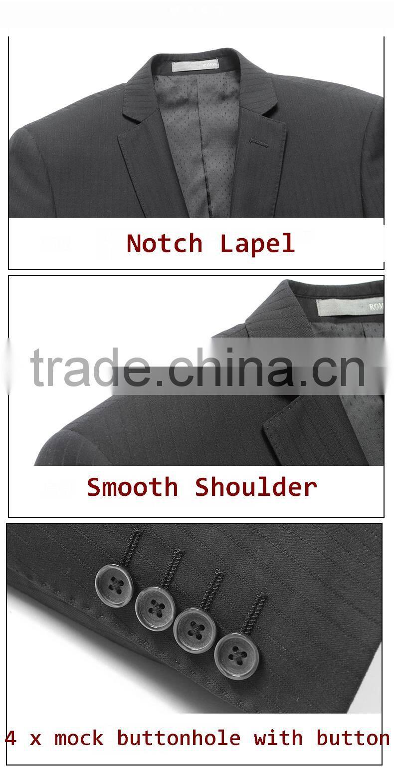 Casual Mens Formal Smooth Business Black 2-Button Suits