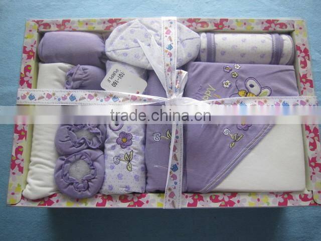 Wholesale Fashion Design New Born Baby Gift Set With 100% Cotton