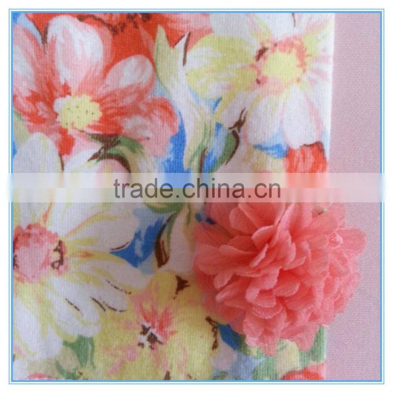 Wholesale custom super comfortable cotton fabric girl's floral leggings Stretch colorful pants trousers