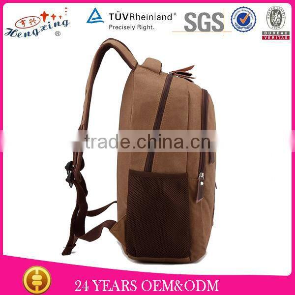 2016 new style china sport canvas backpack wholesale leather custom fashion backpack