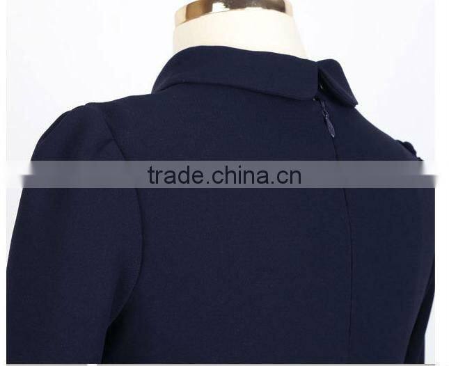 EW1681 Long Sleeves Chiffon Short Skater Dress with Braid