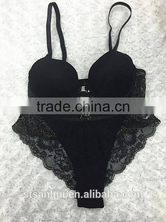 New design red fancy lace ladies sexy women panty and bra sets