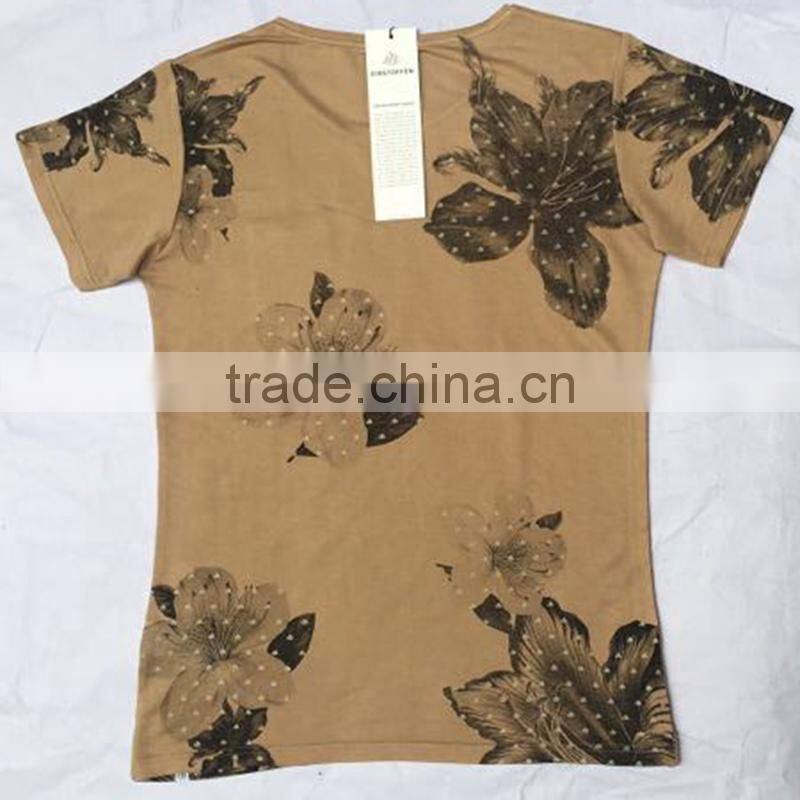 Men Full Flower Print Cotton Polyester Pocketed T-Shirts