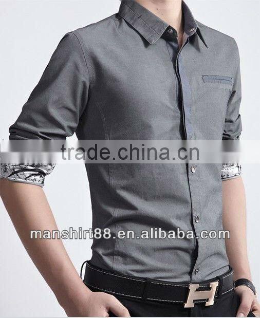 2016 European American Slim fit style 100%Cotton Denim dress Shirt for men