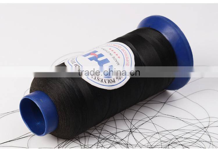 100% filament black polyester high tenacity sewing thread