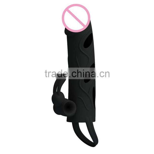 Vibrating Penis Sleeve Condom With Ball Strap Tongue Dildo Penis Ring Sex Toy Sex Products For Men