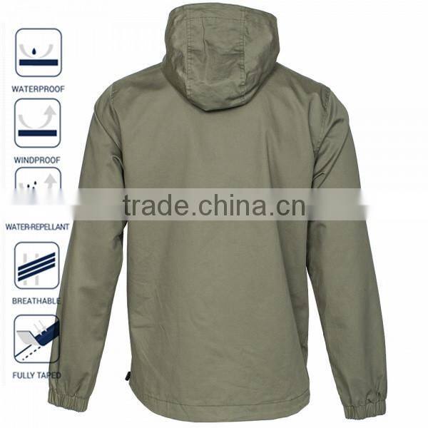 2016 Waterproof Nylon Men Windcheater Jacket with hood