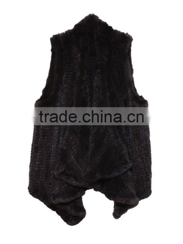 YR505 Wholesale Factory Genuine Rabbit Fur Material Top Quality Fur Vest