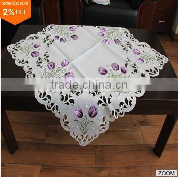 handmade China polyester embroidery satin tablecloths