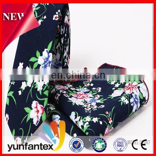 2017 latest new fashion cotton costom print design tie
