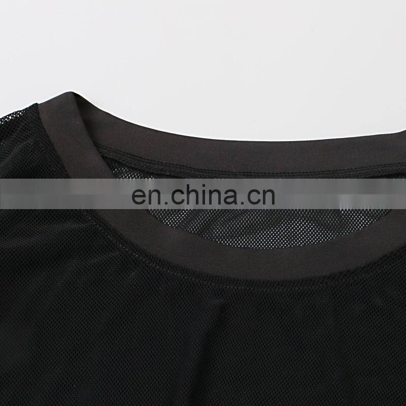2017 new design sexy transparent loose fit dropship fitness clothes women gym