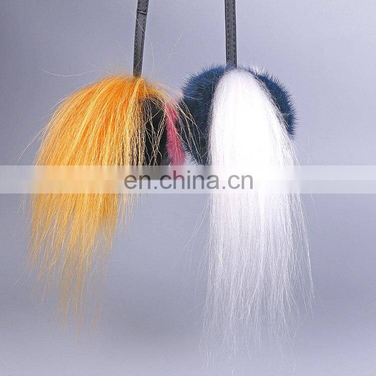 Fashionable High Quality Bag Charm Owl Keychains Luxury Car Keychains Pendant of Mink Fur