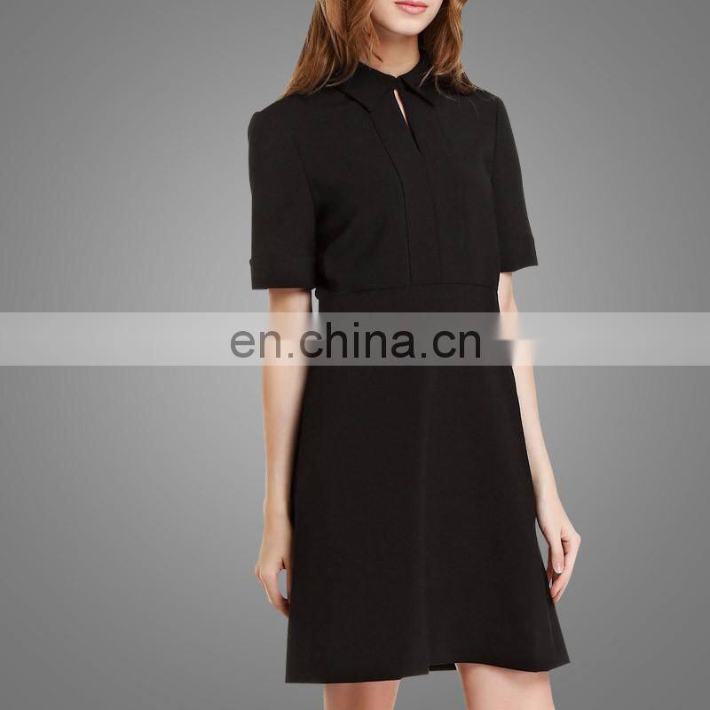 Latest Design Fashion Woman Dress High Quality Western Design Black MIdi Dress