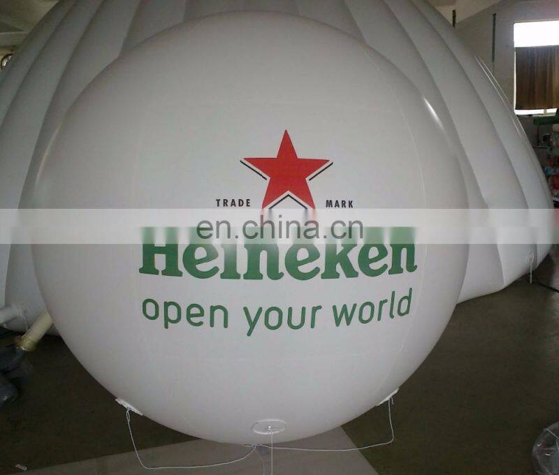 White large inflatable helium balloon with logo/advertising inflatable helium sphere balloon for attraction