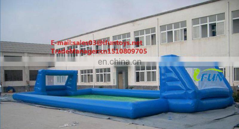 New design commercial arena football pitch/outdoor giant inflatable soap football field /hot inflatable football field