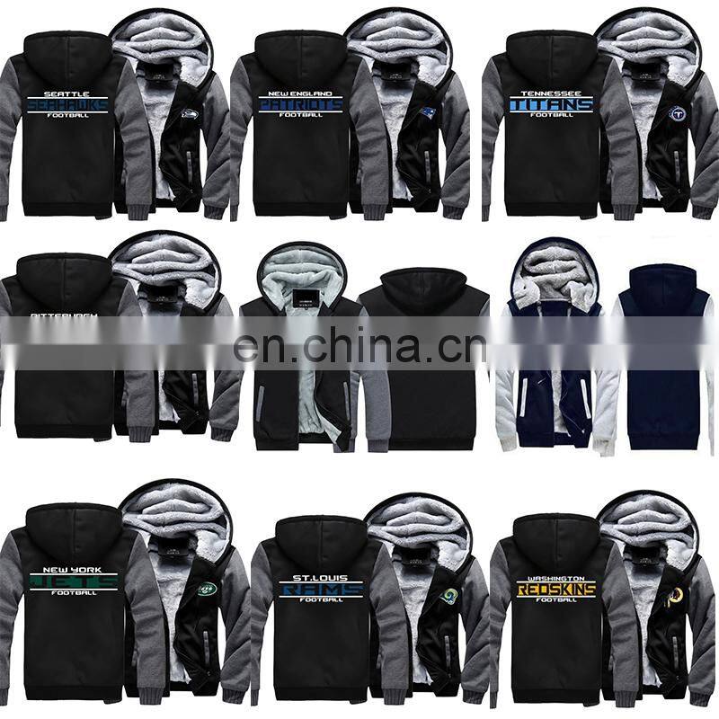 New Fashion American Football Uniforms Packers Jersey and Thicken Winter Jacket Long Sleeve Winter Men Women Sportswear
