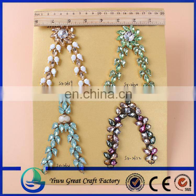GREEN color acrylic rhinestones shoe accessories chain crystal jewelry chain for sanda