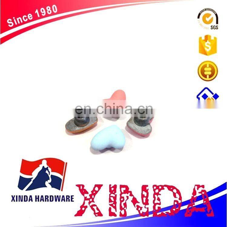 Heart shape metal rivets, metal rivets for garments
