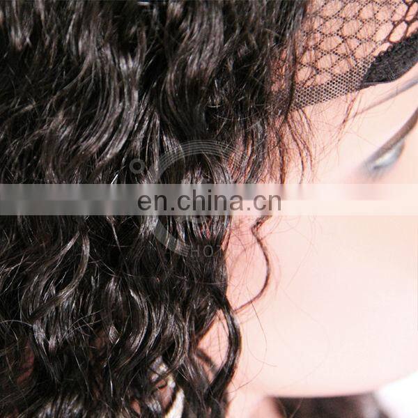 high quality swiss lace afro kinky curly beauty virgin brazilian human hair full lace wig for black women