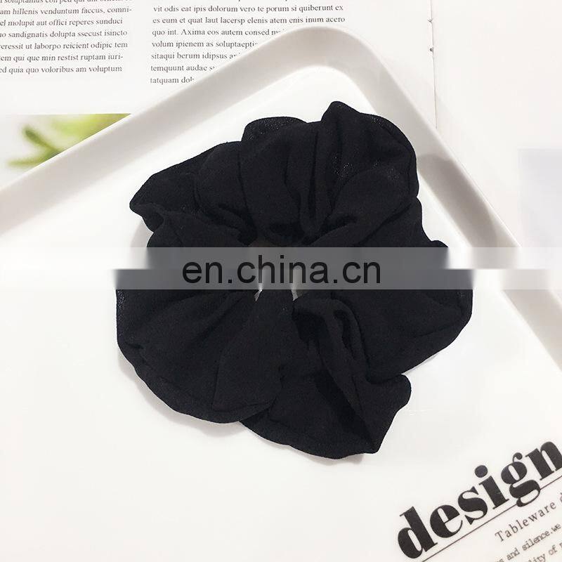 Xugar Hair Accessories Chiffon Hair Scrunchies Solid Elastic Ties Rubber Gum Hair Rubber Ponytail Holder Rope Bands