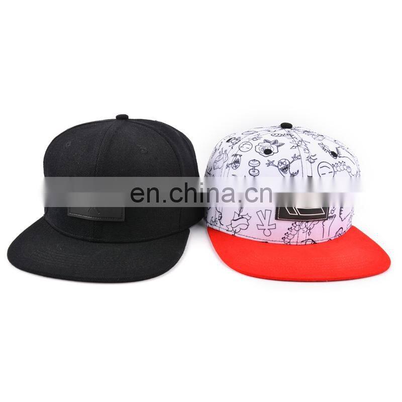 Direct factory 6 panel match color flat brim caps snapback