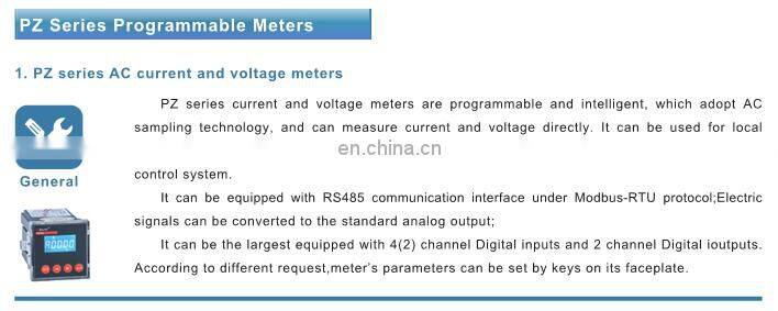 Acrel PZ96-AI3/JC ac three phase led programmable digital current panel meter optional over under curret alarm rs485 modbus
