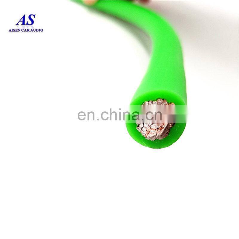 Car Audio Blue 1/0 AWG OFC to Dual 4 Gauge OFC Complete Amp power wire