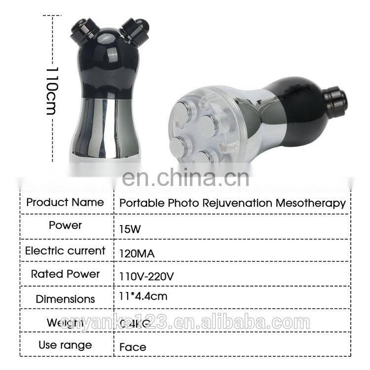 Handleheld Facial RF Radio Frequency No Needle Mesotherapy Mesoporation Skin Rejuvenation LED Photon Light Face Lift Massager
