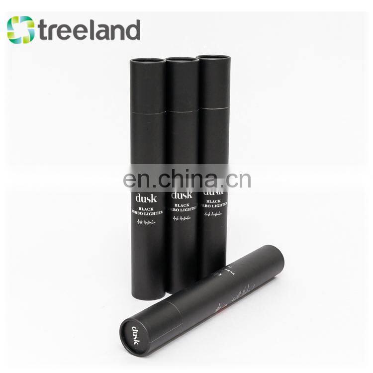 Black Cardboard Poster Tube Round Packaging Postal Mailing Tube with Silver Stamping