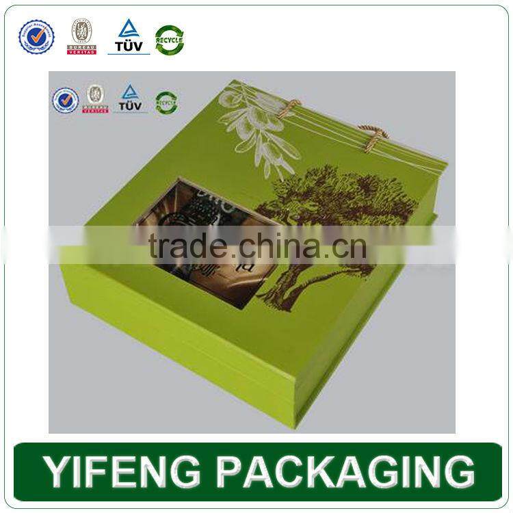 custom printing middle flap creative design olive oil packaging paper box