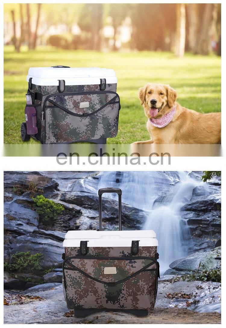 portable outdoor sample modern portable hiking camping trolley fabric sample hot sale camping custom cooler with wheels