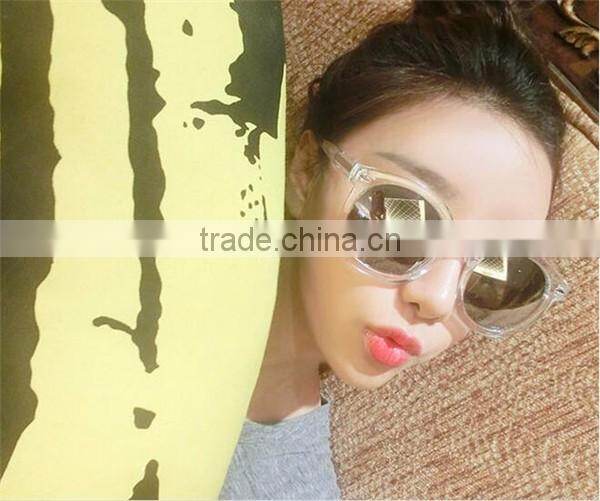 2016 women new style fashion round translucent crystal frame sunglasses