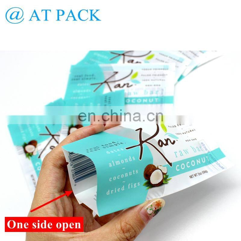 Custom printed back side seal heat sealable candy bar wrapper