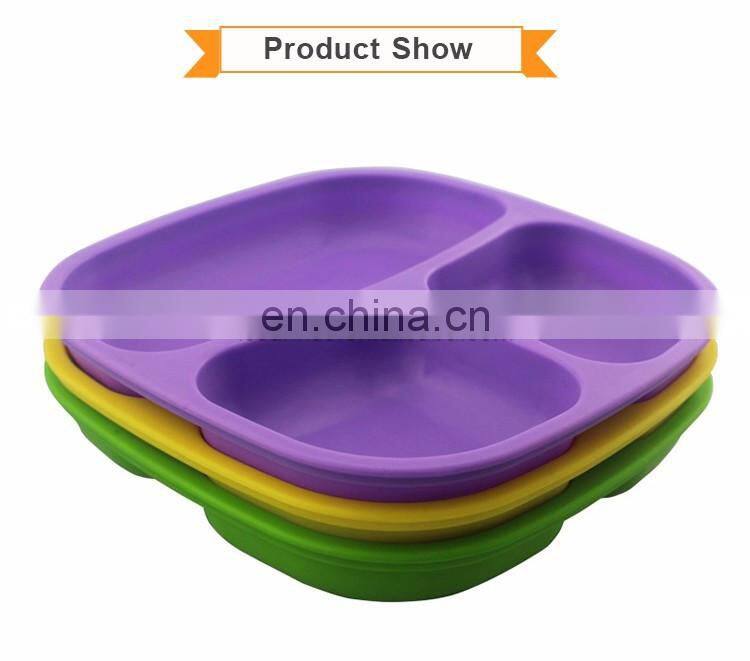 Silicone Candy Color Partition Dinner Plate