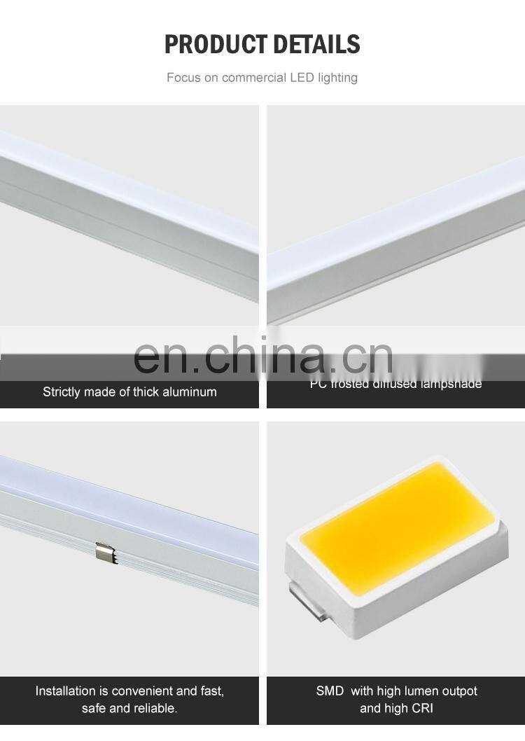 Hot Sale Smd Shopping Mall Office Aluminum Ip65 Waterproof 12w 24w Led Linear Lighting