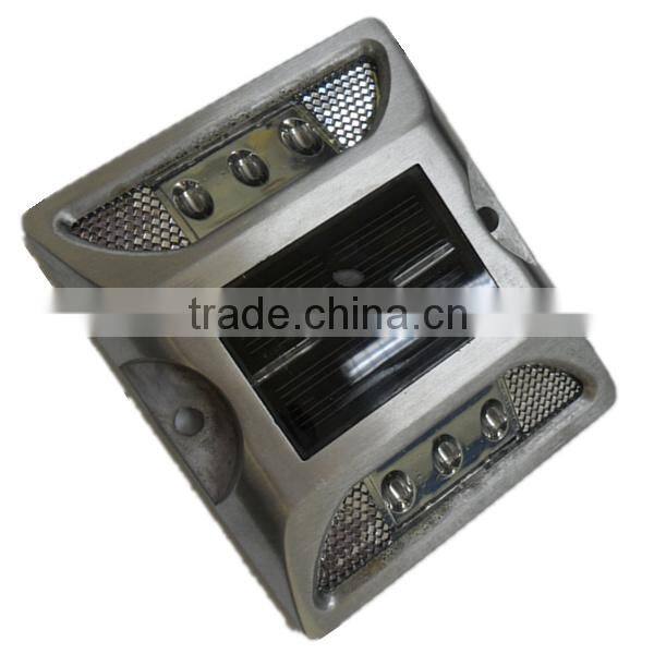 Traffic safety 122mm high compression aluminum LED solar road stud flashing light